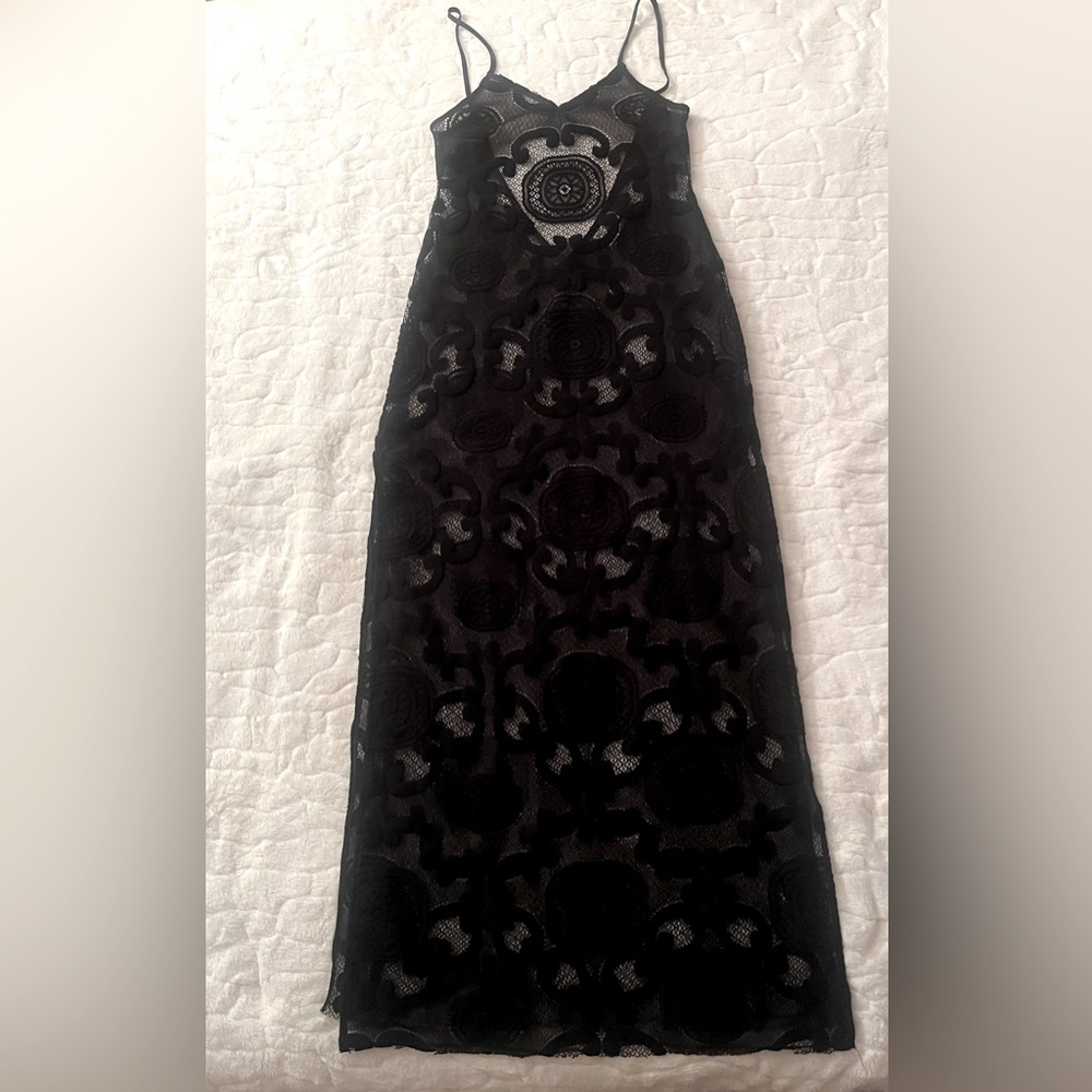 Out From Under lace maxi dress with slits on both sides size M